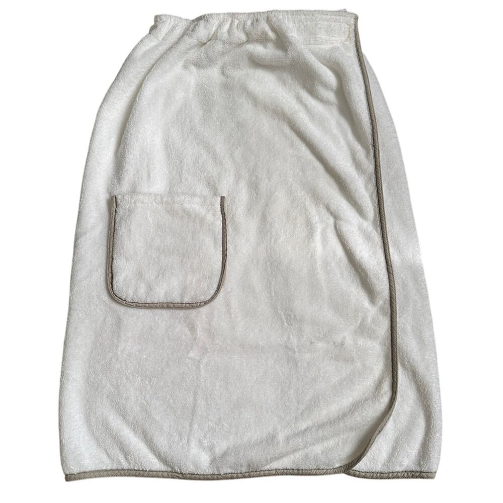 Boll & Branch S/M Organic Cotton White Terry Cloth Women's Towel Wrap Robe